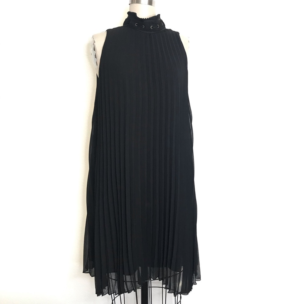 Max Studio Black Sleeveless Pleated A-Line Dress 
M.S.S.P. M pleated black dress